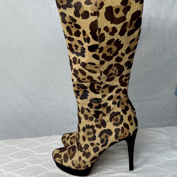 Antonio Melani Leopard Print Knee-High Boots Size 8.5 - Picture 10 of 17